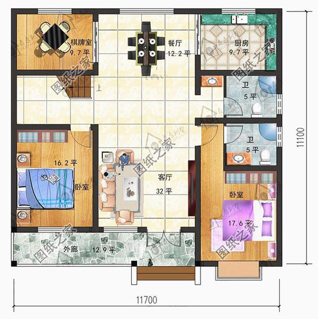 鄉(xiāng)下一層半房子設(shè)計(jì)圖，既省錢(qián)又住的舒適，可以給父母蓋養(yǎng)老房