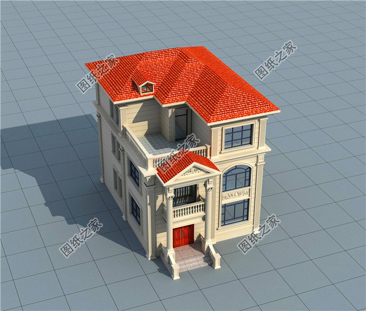 開間9米農(nóng)村三層別墅圖，就算宅基地再小，建出來的房子也能很氣派