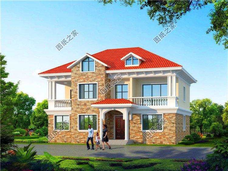 四間兩層經(jīng)典別墅設(shè)計(jì)圖，不到40萬的造價(jià)，實(shí)用省錢又劃算