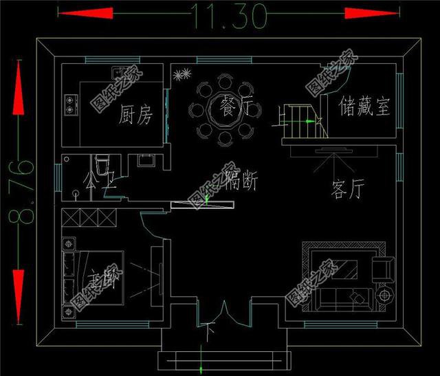 中式仿古自建房設(shè)計圖，與傳統(tǒng)元素相結(jié)合，適合現(xiàn)代生活習慣