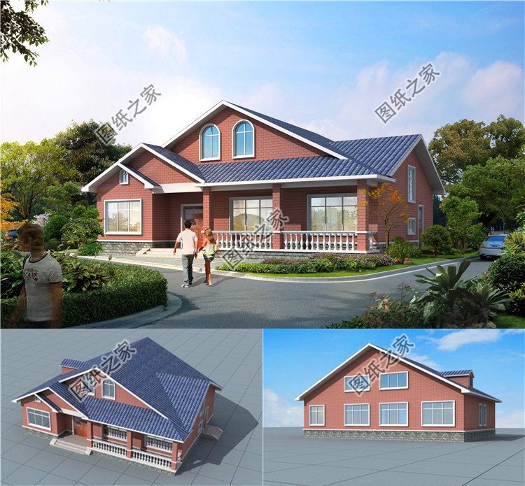 農(nóng)村一層半最美房屋效果圖，簡直美的不能再美了，第一套是首選