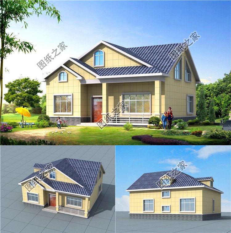 農(nóng)村一層半最美房屋效果圖，簡直美的不能再美了，第一套是首選