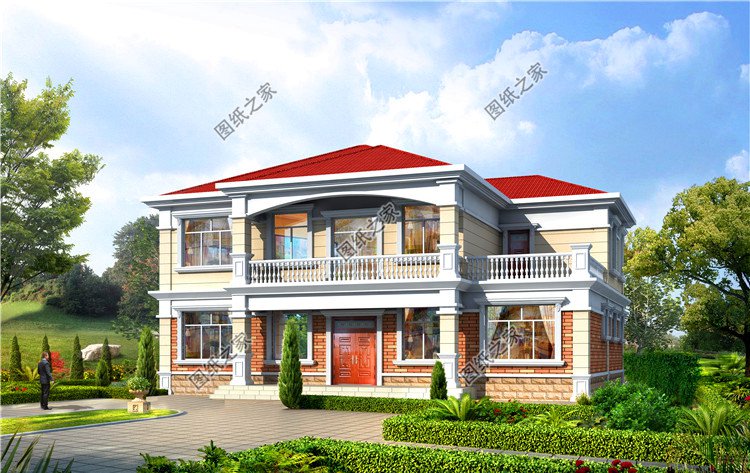 二層豪華別墅，農(nóng)村200平米自建房圖，宅基地大的不這樣建就可惜了