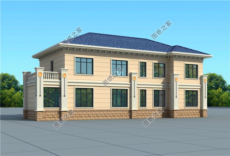 二層豪華別墅，農(nóng)村200平米自建房圖，宅基地大的不這樣建就可惜了