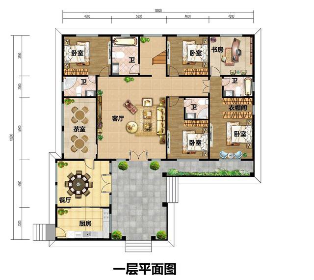 農(nóng)村"七"字形一層自建房效果圖，為農(nóng)村房基地設(shè)計(jì)，快看看吧