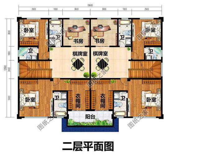 經典農村兄弟雙拼二層別墅設計圖，漂亮大方，快叫上自家兄弟一起蓋吧！