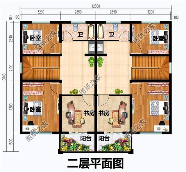 經典農村兄弟雙拼二層別墅設計圖，漂亮大方，快叫上自家兄弟一起蓋吧！