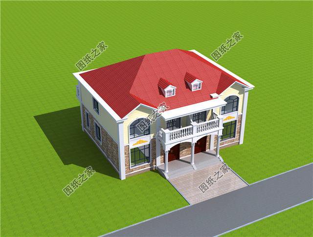 經典農村兄弟雙拼二層別墅設計圖，漂亮大方，快叫上自家兄弟一起蓋吧！