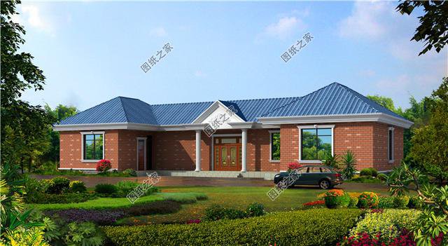 四套最接地氣的農(nóng)村一層三合院效果圖，第二套最好看，含圖紙