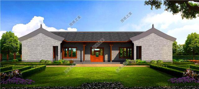 四套最接地氣的農(nóng)村一層三合院效果圖，第二套最好看，含圖紙