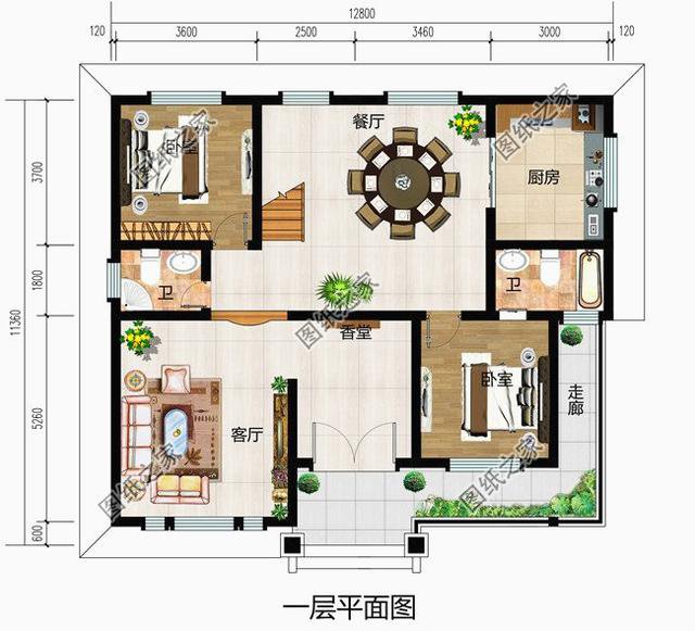 3款磚混二層別墅設(shè)計圖，收藏圖紙拿回老家建房最好不過了