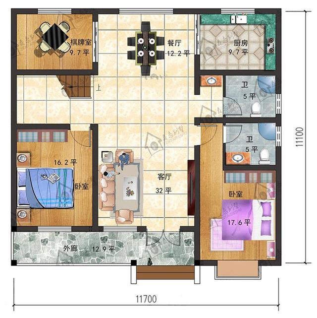 130平米農(nóng)村一層自建房圖，適合在老家建造，洋氣又實(shí)用