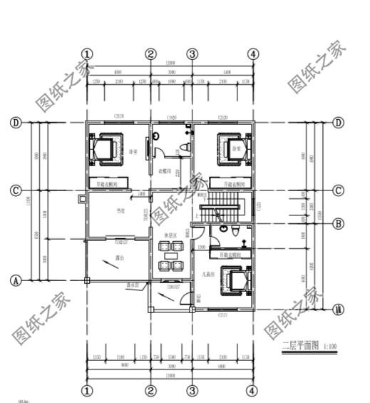 南方三層平頂樓房圖，現(xiàn)代流行款式，一座房子住三代