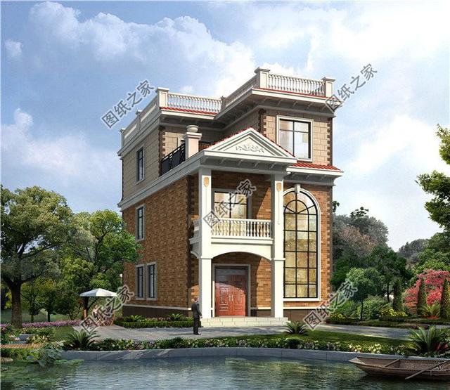 南方三層平頂樓房圖，現(xiàn)代流行款式，一座房子住三代