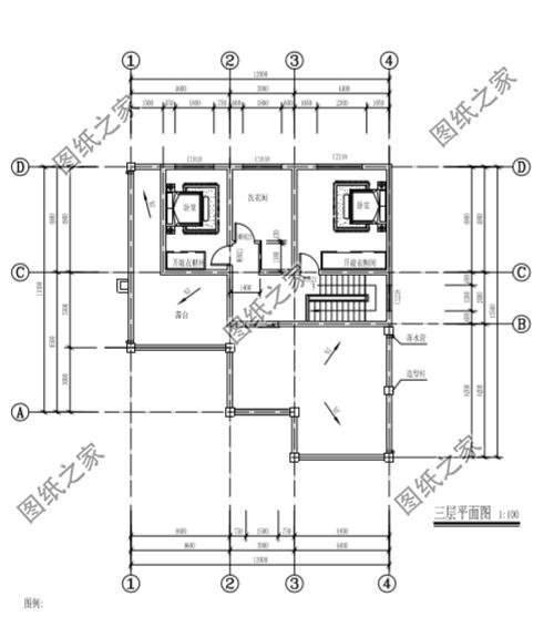南方三層平頂樓房圖，現(xiàn)代流行款式，一座房子住三代