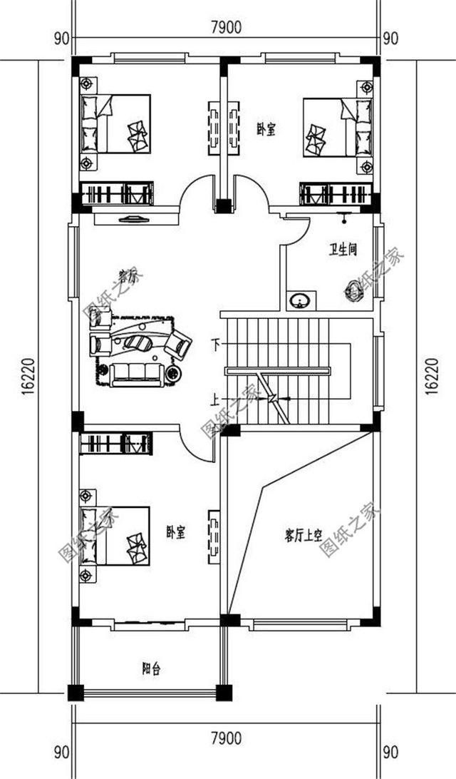 南方三層平頂樓房圖，現(xiàn)代流行款式，一座房子住三代