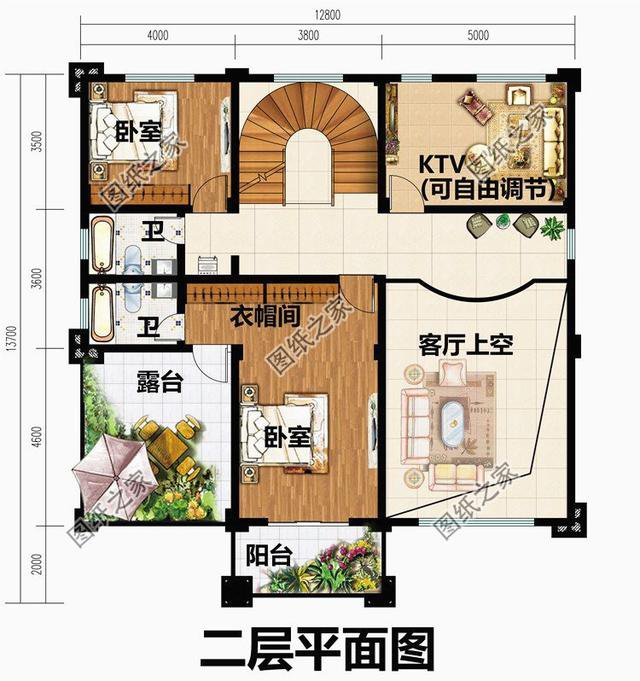 二層半帶露臺(tái)自建房圖片，種花養(yǎng)魚(yú)，燒烤賞月，好不愜意！