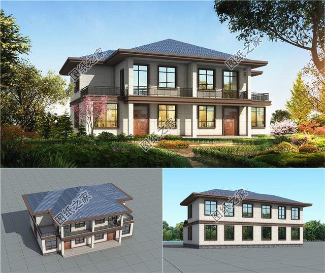 3款雙拼別墅外觀圖片，家里有兄弟的，就該這樣建