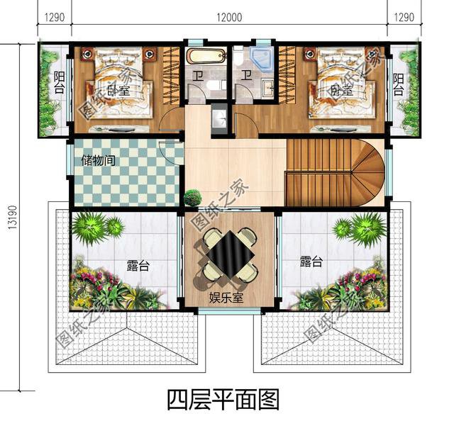 農(nóng)村自建四層漂亮樓房圖，外觀氣派，選一套回家建造吧！