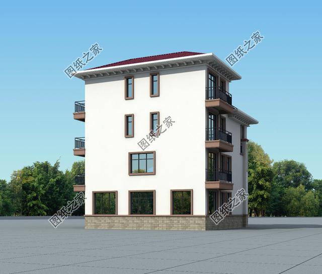農(nóng)村自建四層漂亮樓房圖，外觀氣派，選一套回家建造吧！