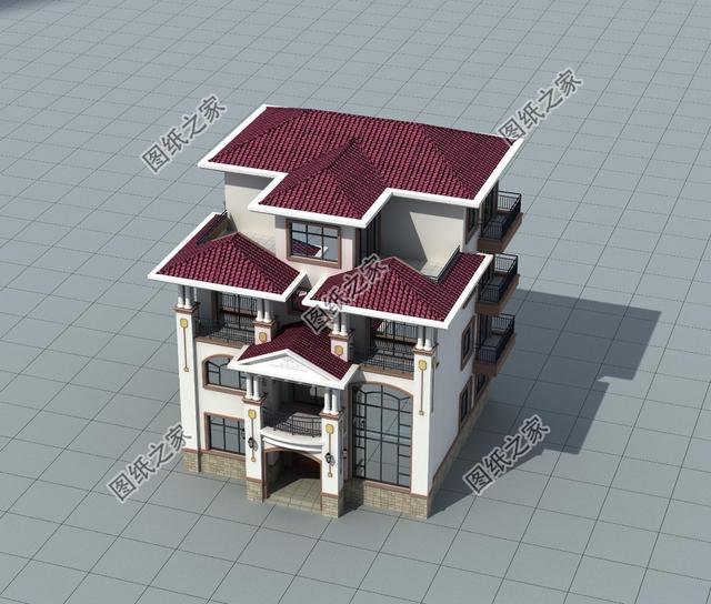 農(nóng)村自建四層漂亮樓房圖，外觀氣派，選一套回家建造吧！