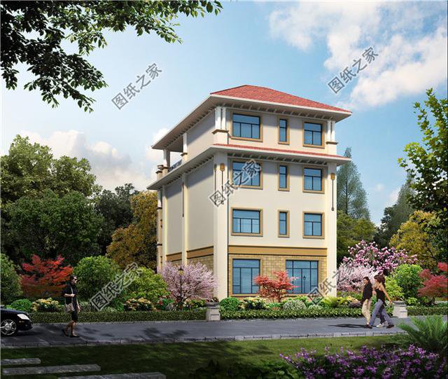 農(nóng)村自建四層漂亮樓房圖，外觀氣派，選一套回家建造吧！