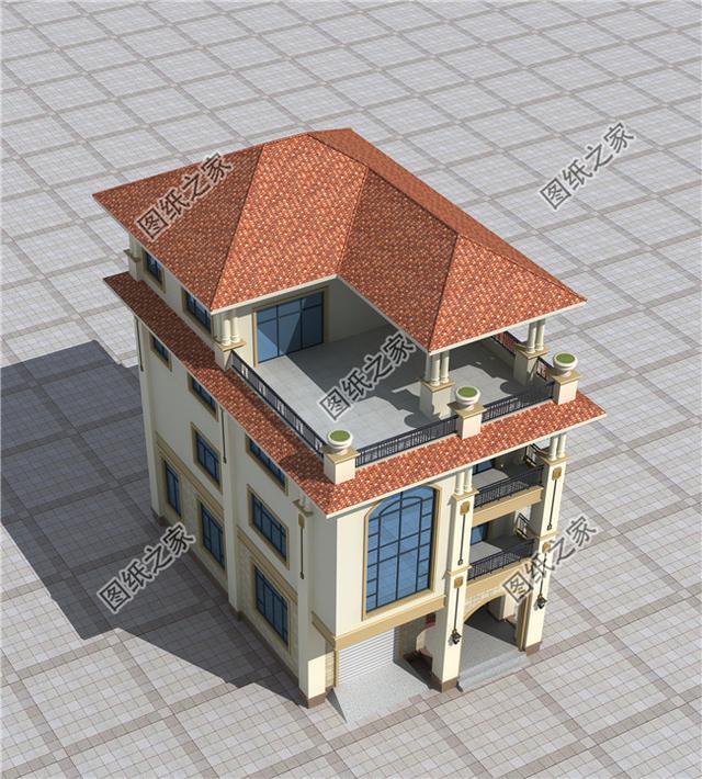 農(nóng)村自建四層漂亮樓房圖，外觀氣派，選一套回家建造吧！