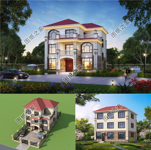 3套農村三層樓房設計圖，讓你蓋房無憂，效果圖+戶型圖