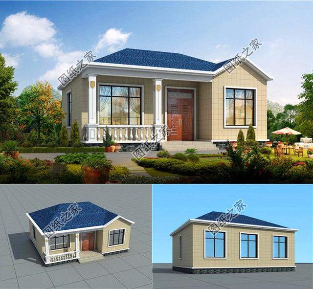 農(nóng)村一層90平方米住房圖，這樣的建造成本低，有宅基地就能蓋