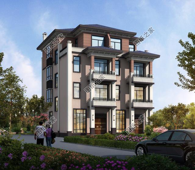 三層雙拼別墅設(shè)計圖，兩家人一起建，省時省力又好看