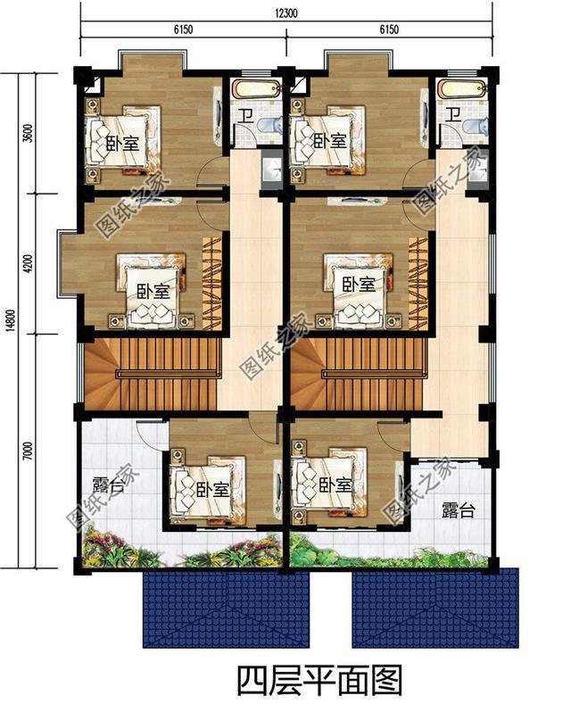 三層雙拼別墅設(shè)計圖，兩家人一起建，省時省力又好看
