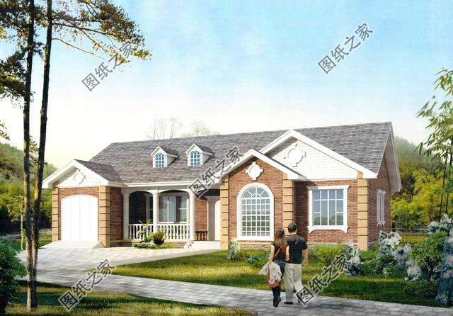 平房帶車庫效果圖，一層自建房也能這樣洋氣