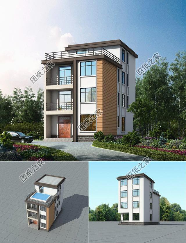 農(nóng)村四層自建房效果圖，蓋起來毫不遜色，高端大氣上檔次