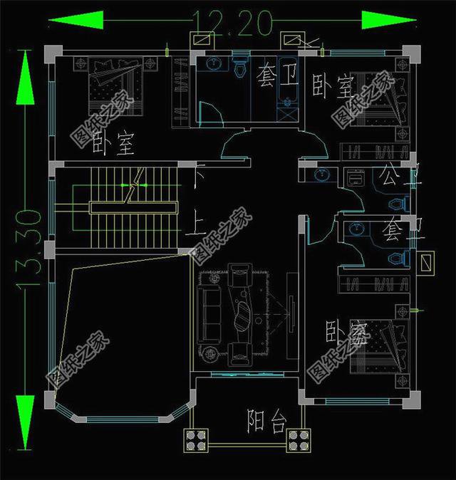 農(nóng)村三層帶地下室戶型圖，有全套圖紙，簡(jiǎn)直秒殺村長(zhǎng)家