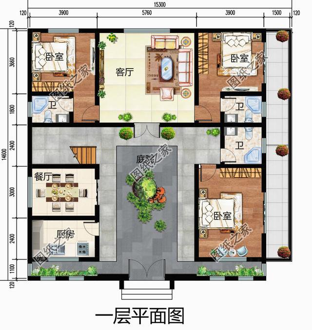 農(nóng)村別墅四合院復(fù)式戶型，也就只有四合院，才是農(nóng)村該建的房子