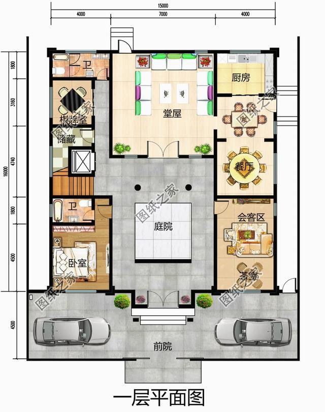 農(nóng)村別墅四合院復(fù)式戶型，也就只有四合院，才是農(nóng)村該建的房子