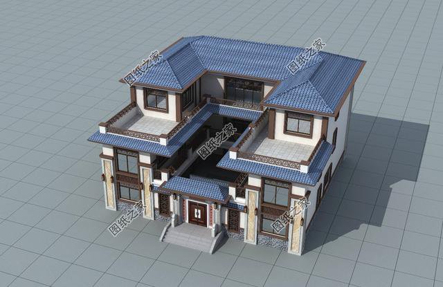 農(nóng)村別墅四合院復(fù)式戶型，也就只有四合院，才是農(nóng)村該建的房子