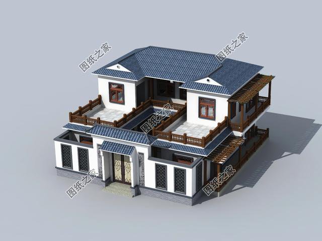 農(nóng)村別墅四合院復(fù)式戶型，也就只有四合院，才是農(nóng)村該建的房子