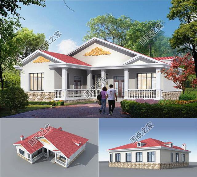 3款歐式風(fēng)格鄉(xiāng)村別墅效果圖，適合農(nóng)村建房的你，有全套圖紙