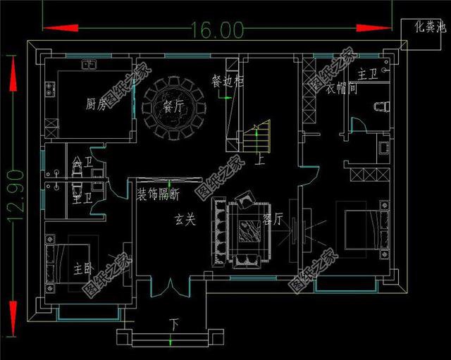 二層磚混結構鄉(xiāng)村別墅圖，安全性高，房屋戶型設計合理