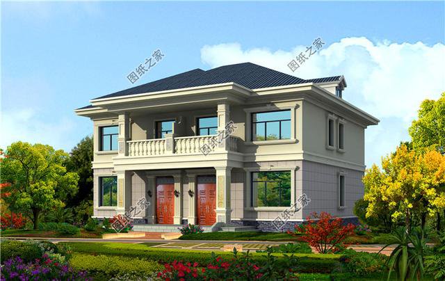 農(nóng)村兄弟雙拼二層別墅圖片，兄弟一起建房，這樣設(shè)計(jì)絕了