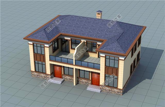 農(nóng)村兄弟雙拼二層別墅圖片，兄弟一起建房，這樣設(shè)計(jì)絕了