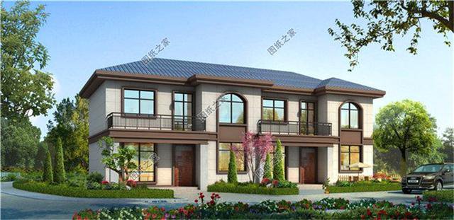 農(nóng)村兄弟雙拼二層別墅圖片，兄弟一起建房，這樣設(shè)計(jì)絕了