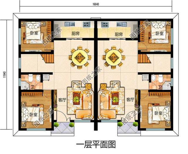 農(nóng)村兄弟雙拼二層別墅圖片，兄弟一起建房，這樣設(shè)計(jì)絕了