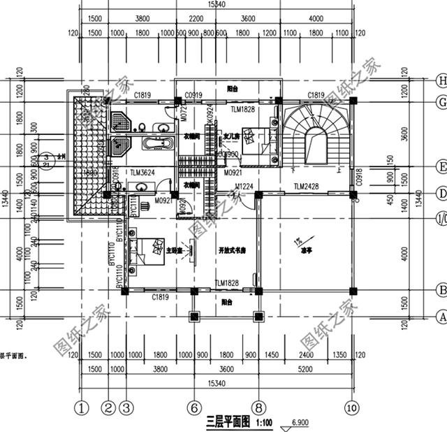 三款4層帶旋轉(zhuǎn)樓梯別墅設(shè)計圖，設(shè)計大氣又驚艷，這樣的別墅你值得擁有！