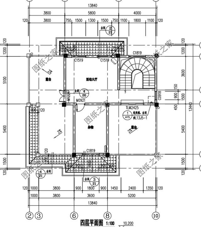 三款4層帶旋轉(zhuǎn)樓梯別墅設(shè)計圖，設(shè)計大氣又驚艷，這樣的別墅你值得擁有！