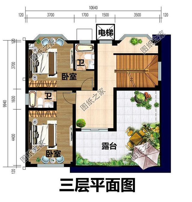 三層現(xiàn)代帶陽臺(tái)別墅圖，完美的農(nóng)村別墅，理想中的居住場(chǎng)所