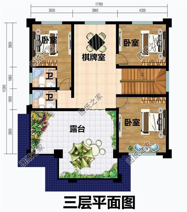 好看三間三層房屋圖，戶型住著舒服，這才是建房的好選擇