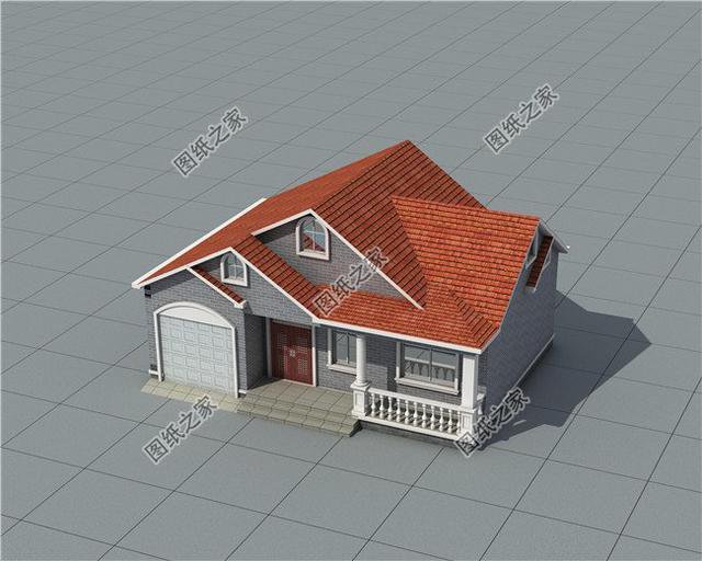 一層斜屋頂自建房圖，簡簡單單，看著漂亮住著舒服就行了