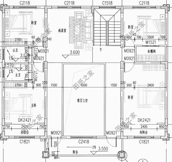 農(nóng)村四開間樓房戶型圖，獨(dú)特的空間配置合理更舒適